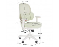 Detská stolička na kolieskach Tresa - zelená / biela