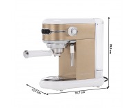 Pákový kávovar Trevor - zlatá / biela / strieborná