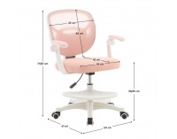 Detská stolička s podnožkou Trexa - ružová / biela