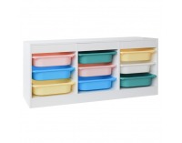 Organizér s úložnými boxami Trimal New - biela / kombinácia farieb