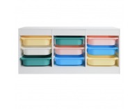 Organizér s úložnými boxami Trimal New - biela / kombinácia farieb