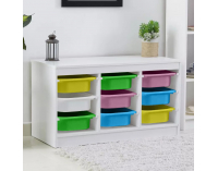 Organizér s úložnými boxami Trimal - biela / kombinácia farieb