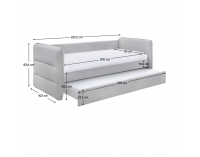 Rozkladacia posteľ s prístelkou Trinia - sivá