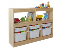 Organizér s úložnými boxami Trivix - dub / biela 