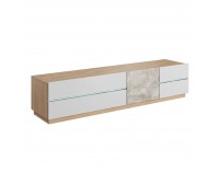 TV stolík Laguna 180 - dub jantár / biely mat / betón