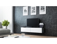TV stolík na stenu Vigo 140 - sivá / biely lesk