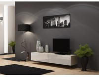 TV stolík na stenu Vigo 180 - dub sonoma / biely lesk