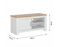 TV stolík Rene 118 - biela andersen / dub bernstein