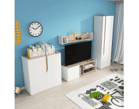 TV stolík s policou Luis - dub jantár / biely mat