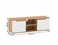 TV stolík Vinco B - dub wotan / biely lesk