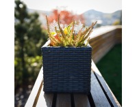 Ratanový kvetináč Tyrion - čierna