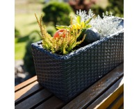 Ratanový kvetináč Tyrion - čierna