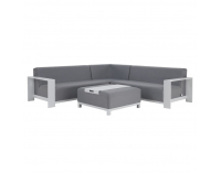 Hliníkový záhradný set Ubul - svetlosivá / biela