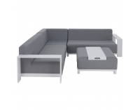 Hliníkový záhradný set Ubul - svetlosivá / biela