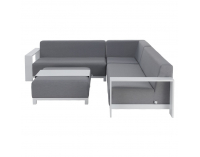 Hliníkový záhradný set Ubul - svetlosivá / biela