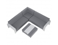 Hliníkový záhradný set Ubul - svetlosivá / biela