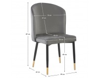 Jedálenská stolička Udaja - sivá (Velvet) / čierna