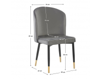 Jedálenská stolička Udaja - sivá (Velvet) / čierna