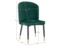 Jedálenská stolička Udaja - zelená (Velvet) / čierna