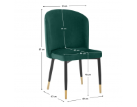 Jedálenská stolička Udaja - zelená (Velvet) / čierna