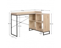 Rohový PC stolík Ulostol - dub / čierna