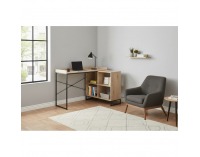 Rohový PC stolík Ulostol - dub / čierna