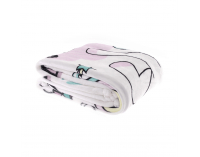 Obojstranná baránková deka Unikorn 127x152 cm - biela / vzor jednorožec