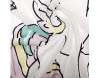 Obojstranná baránková deka Unikorn 127x152 cm - biela / vzor jednorožec