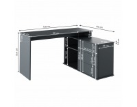 Univerzálny rohový PC stôl Terino L/P - grafit