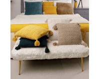 Pletený vankúš Usale 45x45 cm - tmavozelená