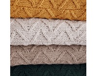 Pletený vankúš Usale 45x45 cm - tmavozelená