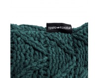 Pletený vankúš Usale 45x45 cm - tmavozelená