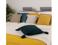 Pletený vankúš Usale 45x45 cm - tmavozelená