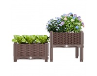 Plastový kvetináč (2 ks) Utlan - hnedá