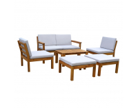 Záhradný nábytok Valdez - svetlosivá / prírodná