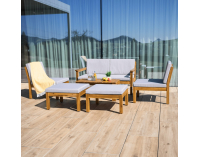 Záhradný nábytok Valdez - svetlosivá / prírodná