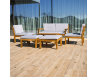 Záhradný nábytok Valdez - svetlosivá / prírodná