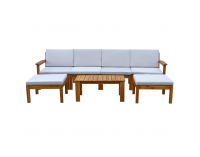 Záhradný nábytok Valdez - svetlosivá / prírodná