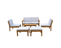 Záhradný nábytok Valdez - svetlosivá / prírodná