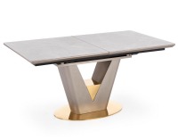 Rozkladací jedálenský stôl Valentino - svetlosivá / zlatá