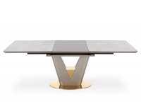Rozkladací jedálenský stôl Valentino - svetlosivá / zlatá
