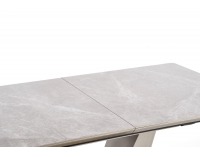 Rozkladací jedálenský stôl Valentino - svetlosivá / zlatá