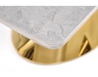 Rozkladací jedálenský stôl Valentino - svetlosivá / zlatá