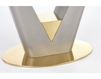 Rozkladací jedálenský stôl Valentino - svetlosivá / zlatá