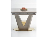 Rozkladací jedálenský stôl Valentino - svetlosivá / zlatá