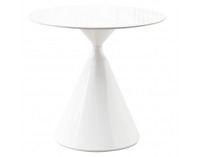 Okrúhly jedálenský stôl Valer 80 - svetlý mramor / biela