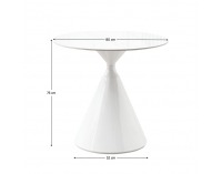 Okrúhly jedálenský stôl Valer 80 - svetlý mramor / biela