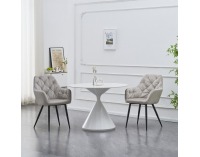 Okrúhly jedálenský stôl Valer Typ 2 100 - svetlý mramor / biela