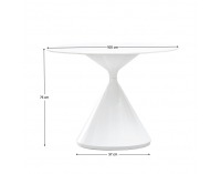 Okrúhly jedálenský stôl Valer Typ 2 100 - svetlý mramor / biela