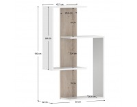 Polica Valpa - biela / dub sonoma